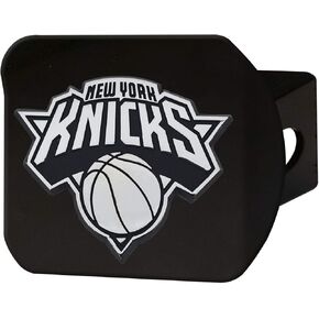 FANMATS 21015 New York Knicks Black Metal Hitch Cover with Metal Chrome 3D Emblem