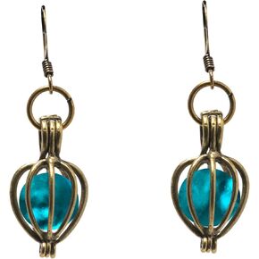 Recycled Vintage Mason Jar Brass Drop Earrings