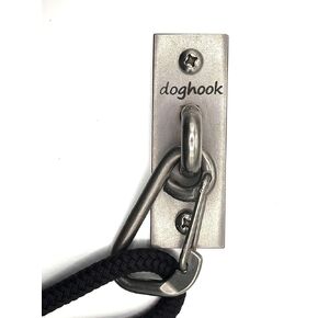 Dog Leash Hook - Easy Clip 2 - Hooks for Wall - Hanger for Leashes - Safety Pet Holder - Metal Dogleash Holders - Wood Mount - Mounted Hangers for Pets