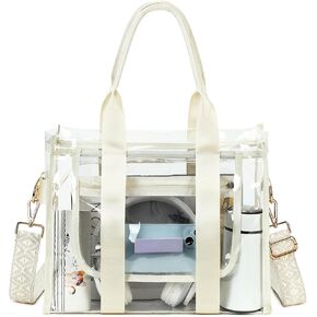 Clear Bags for Women Clear Tote Bag, Clear Crossbody Bag, Stadium Approved Clear Purse for Sports Events, Concert & Work
