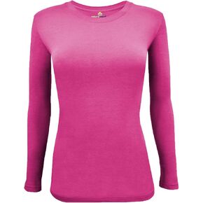 Natural Uniforms Women's Plus Size Under Scrub Tee Crew Neck Long Sleeve T-Shirt Sizes XL to 5X