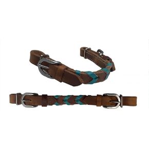 Showman Argentina Cow Leather Braided Color Curb Strap