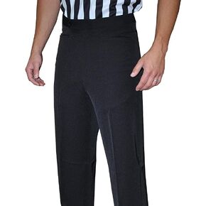 Smitty | BKS-291 | Tapered Fit 4-Way Stretch Pleated Referee Pants Slash Pockets Black | Wrestling Basketball Official