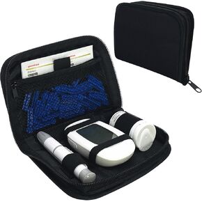 Diabetes Supply Case, Diabetic Organizer Carrying Case Kit, Portable Diabetes Testing Kit Case, Blood Glucose Meter Storage Bag