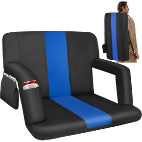 Stadium Seat for Bleachers, Wide Stadium Seat with Back Support and Cushion, 6 Reclining Positions Stadium Seat Bleachers, 600D Thick Padding Portable Stadium Chair for Sport Events