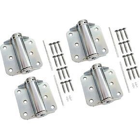 QCAA Adjustable Spring Hinge with Stainless Steel Screw, 3", Zinc, 2 Pack, Made in Taiwan