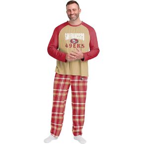 FOCO NFL San Francisco 49ers Men's Pajama Shirt and Pants Lounge Set