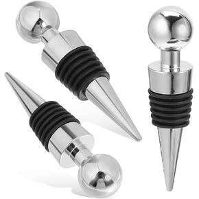 Zerodeko Wine Stoppers for Wine Bottles, 3Pcs Vacuum Wine Bottle Stopper with Silicone Reusable Wine Corks, Wine Bottle Stopper Set, Leak proof Keep Fresh for Wine Bottle