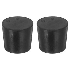 uxcell 2 Pcs Solid Rubber Stopper, Tapered Lab Seal Tube Stopper Plug for Test Tube Flasks Glass Containers Industry and Laboratories, 90x75x39mm Black