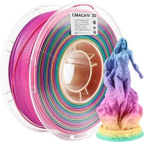 2024 Upgrade PLA 3D Printer Filament, Multicolor Rainbow PLA 1.75mm, Shiny Multi Color Change Filament 3D Printing PLA Filament for Most FDM 3D Printer, +/-0.02mm, 1kg/2.2lb