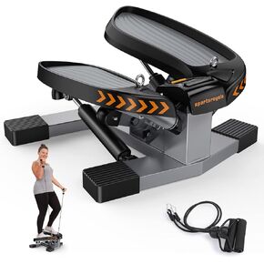 Sportsroyals Twist Stepper, Stair Stepper for Exercises-Mini Stepper with Resistance Bands and 400lbs Weight Capacity