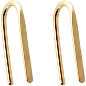 Lightweight Piercing Teardrop Hoop Earrings for Women Gold Filled Small Oval Pull Through, Gift (14K Gold Filled, Flattened-Shiny | 18 Gauge) in Kuwait
