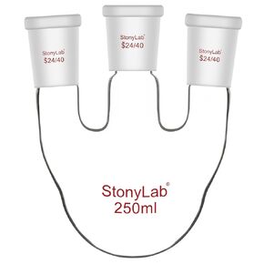 دورق سفلي دائري من stonylab مع 3 مفاصل عنق مستقيمة - 24/40 قياسية، زجاج بوروسيليكات عالي 2000 مل، مثالي للكيمياء والمختبرات والتجارب العلمية والتقطير وتطبيقات الارتجاع