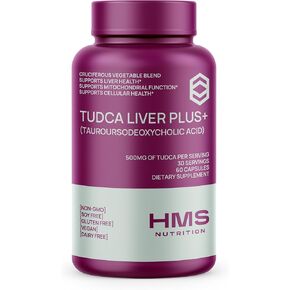 TUDCA Liver Plus+, Supports Liver Cleanse Detox & Repair, Wellness Formula with Milk Thistle Seed Extract, Vitamin B12, Folate, & Cruciferous Vegetable Complex, 60 Capsules
