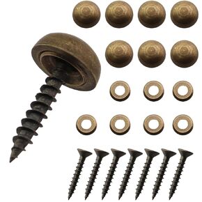 8PCS 13mm Pure Copper Decorative Screw Wall Art Decoration Thumbtack for Wall Hanging Fastener Hardware Glass Mirror Nail Flat Self Tapping Screw for Advertising and Decorative Painting Nail