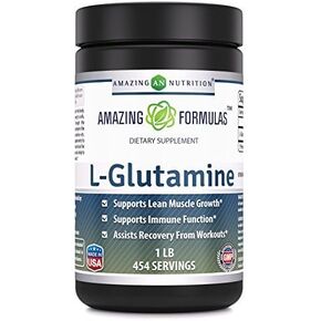 Amazing Formulas L-Glutamine Powder | Amino Acid Supplement | Non-GMO | Gluten Free | Made in USA (Unflavored | 1 Lb)