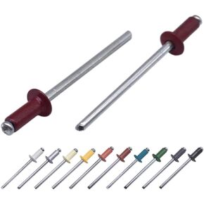 (Pack of 100) Painted Blind Rivets 1/8" x 5/16" (3.2 x 8 mm), Dome Head, DIN 7337, Aluminium Rivets and Steel Mandrel, Pop Rivets, Chocolate Brown RAL 8017
