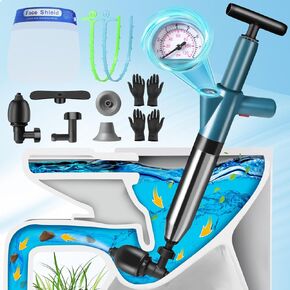 Toilet Plunger, High Pressure Air Plunger for Toilet, Toilet Clog Remover Tool with Visual Barometer, Powerful Heavy Duty Plunger for Bathroom Kitchen Floor Drain Sinks Clogged Pipe