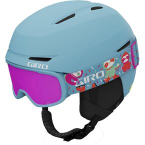 خوذة تزلج للأطفال من Giro Spur Combo Pack - خوذة التزلج على الجليد مع نظارات مطابقة للشباب والأولاد والبنات - Light Harbour Blue S (52-55.5 سم) in Kuwait