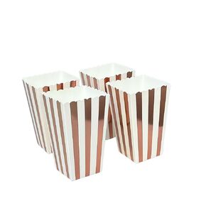 100 Pack Silver Disposable Paper Popcorn Boxes - Movie Theater Style Reusable Popcorn Boxes for Parties, Carnivals, and Circus Events (Silver)