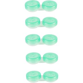 5 Pack Semitransparent Contact Lens Case Portable Contact Lens Container
