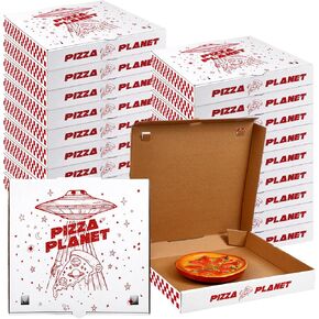 40 Pcs Pizza Planet Boxes 12 x 12 Inches Pizza Boxes for Inspired Story Party Favor Cake Cookies Food Large Pizza Planet Decorations for Story Party Pizza Planet Party Decorations