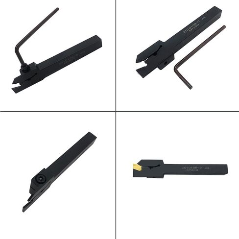 3/8 inch Shank ZQ1010R-2 Grooving Slotting Tool Cut Off Lathe Turning Tool Holder Grooving Cut-Off Tool with 10 pcs SP200 Carbide Turning Inserts Grooving Parting Blade in Saudi Arabia