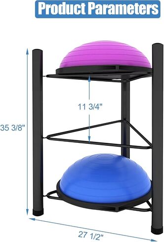 Balance Ball Half Rack 3/5 Tiers, iron Half Exercise Balls Holder for Half Ball & Yoga Ball, Home Gym Studios Standing Half Ball Balance Trainer Shelf in Saudi Arabia