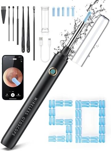 Ear Wax Removal, Ear Cleaner with Camera, Ear Wax Removal Kit with 1080P, Ear Camera Otoscope with Light, Ear Cleaning Kit for iPhone, iPad, Android Phones (Green) in Saudi Arabia
