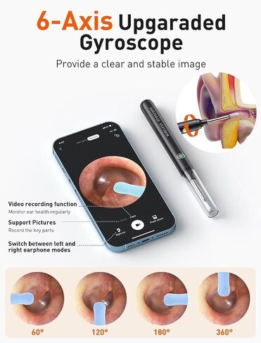Ear Wax Removal, Ear Cleaner with Camera, Ear Wax Removal Kit with 1080P, Ear Camera Otoscope with Light, Ear Cleaning Kit for iPhone, iPad, Android Phones (Green) in Saudi Arabia