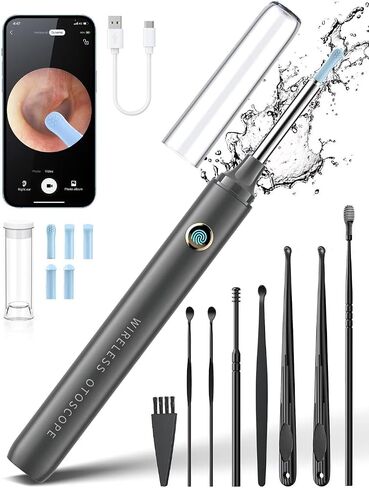 Ear Wax Removal, Ear Cleaner with Camera, Ear Wax Removal Kit with 1080P, Ear Camera Otoscope with Light, Ear Cleaning Kit for iPhone, iPad, Android Phones (Green) in Saudi Arabia