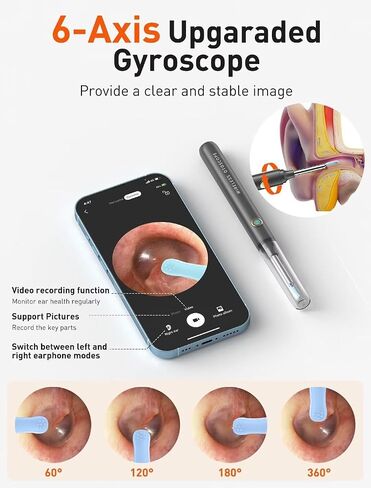 Ear Wax Removal, Ear Cleaner with Camera, Ear Wax Removal Kit with 1080P, Ear Camera Otoscope with Light, Ear Cleaning Kit for iPhone, iPad, Android Phones (Green) in Saudi Arabia