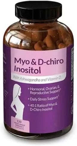 Myo- Inositol & D-Chiro Inositol Blend Capsules Women Support Inositol Capsule with Vitamin D - 40:1 Blend Ratio - Daily Women's Wellness Support – with Vitamin D & Ashwagandha (Pack of 2) in Saudi Arabia