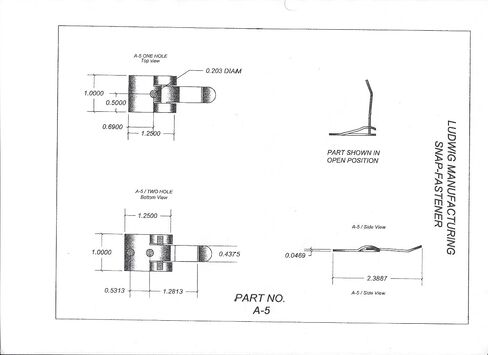 5/Pk Snap Fastener - مشبك سريع التحرير - مشبك (تصميم A-5 بلوحة زنك بفتحة واحدة) in Saudi Arabia