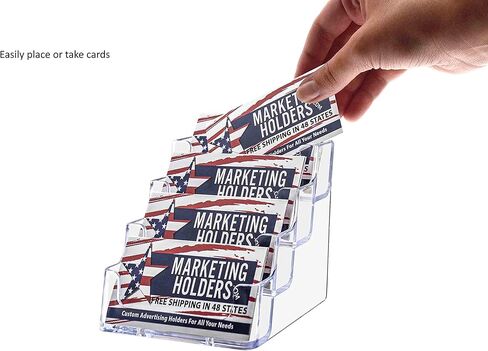 شاشة عرض حامل بطاقات العمل من ديفليكتو، متعددة المقصورات، 3-7/8 بوصة عرض × 3-1/2 بوصة ارتفاع × 4-1/8 بوصة عمق، 4 مقصورات، شفافة (70841) in Kuwait