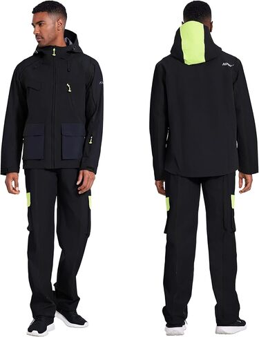 ملابس عمل احترافية للرجال: سترة وسروال متينة مقاومة للماء وقابلة للتنفس - تصميم متعدد الجيوب in Kuwait