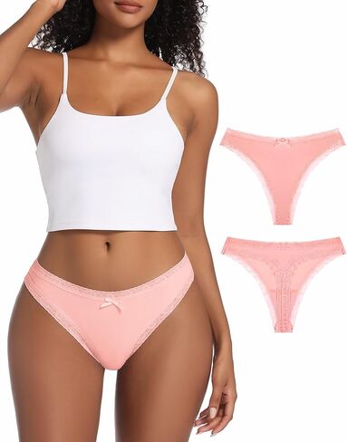 Niidor Seamless Underwear Women Pack, No Show Lace Thongs Underwear For Women, Sexy Panties G String Soft Tangas in Saudi Arabia
