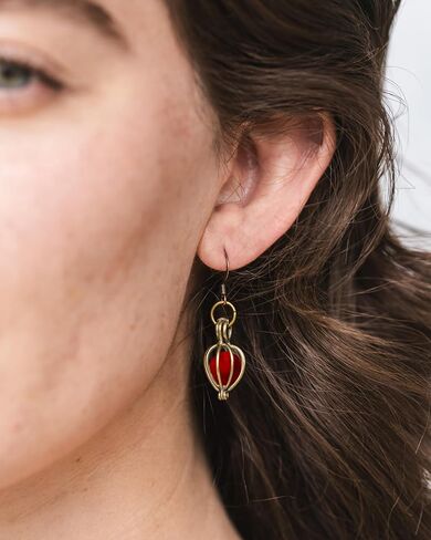 Recycled Vintage Mason Jar Brass Drop Earrings in Kuwait