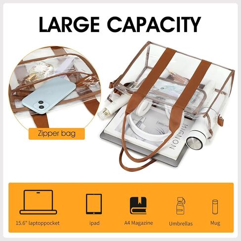 Clear Bags for Women Clear Tote Bag, Clear Crossbody Bag, Stadium Approved Clear Purse for Sports Events, Concert & Work in Saudi Arabia