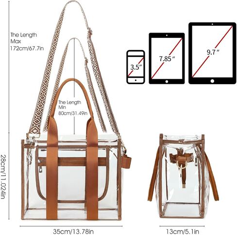 Clear Bags for Women Clear Tote Bag, Clear Crossbody Bag, Stadium Approved Clear Purse for Sports Events, Concert & Work in Saudi Arabia