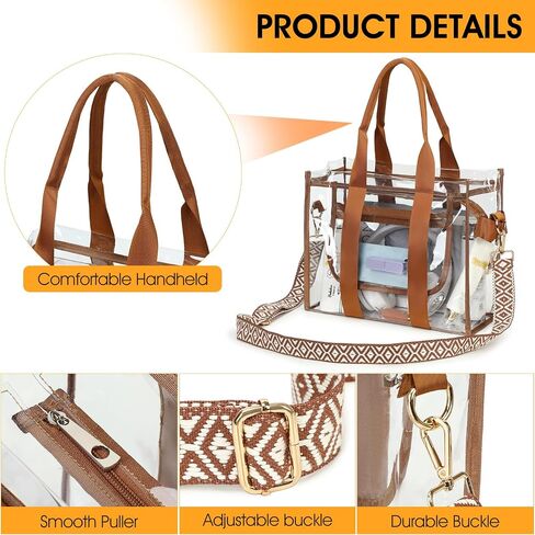 Clear Bags for Women Clear Tote Bag, Clear Crossbody Bag, Stadium Approved Clear Purse for Sports Events, Concert & Work in Saudi Arabia