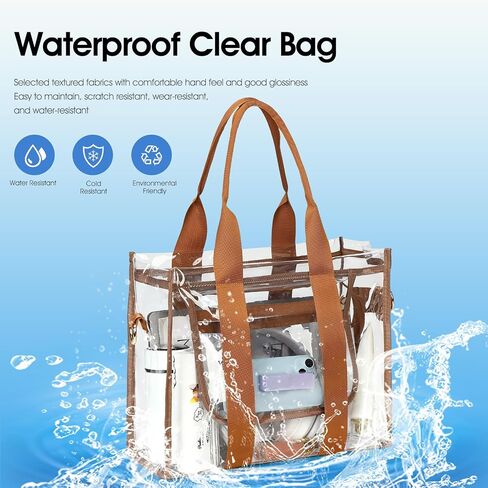 Clear Bags for Women Clear Tote Bag, Clear Crossbody Bag, Stadium Approved Clear Purse for Sports Events, Concert & Work in Saudi Arabia