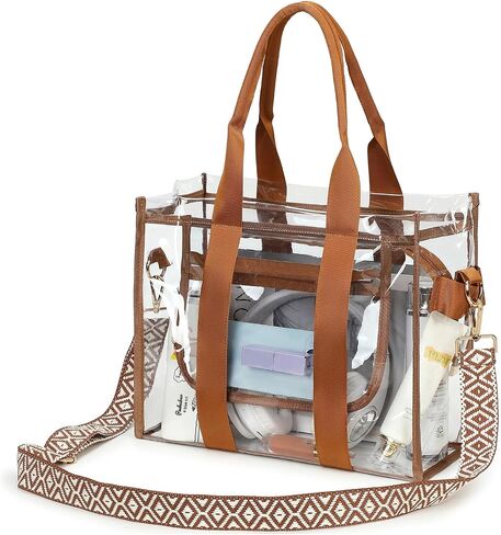 Clear Bags for Women Clear Tote Bag, Clear Crossbody Bag, Stadium Approved Clear Purse for Sports Events, Concert & Work in Saudi Arabia