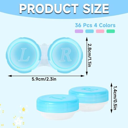 12 Pack Mini Contact Lens Case, Clear Contact Lens Cases Bulk Leak Proof Contact Cases Box Holder Container Colorfu Eye Contact Case for Travel Daily Home Storage Kit in Saudi Arabia