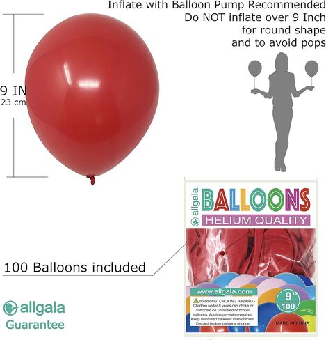 Allgala 100 عدد 9 بوصة بالونات هيليوم من اللاتكس الفاخر لأعياد الميلاد Feliz Cumpleaños وحفلات الخطوبة وحفلات الزفاف - أزرق ملكي-BL52106 in Saudi Arabia