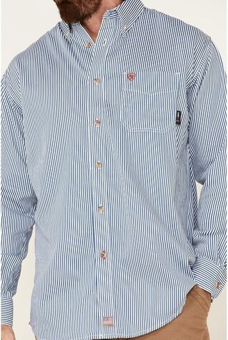 Ariat Male FR Basic Work Shirt Bold Blue Stripe Small in Saudi Arabia