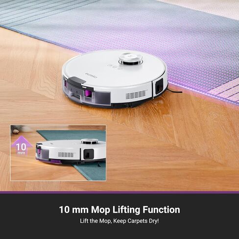 Eureka E20 Plus Robot Vacuum with Bagless Self Emptying Station, Robotic Vacuum and Mop Combo, 45-Day Capacity, Upgraded 8000Pa Suction and Anti Hair-Tangling Brush, LiDAR Navigation, App Control in Saudi Arabia