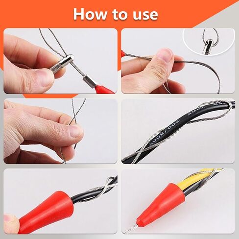 50FT x 3MM Electrical Fish Tape Wire Cable Puller Tools Wire Puller Hand Puller Non-conducting Wire with Steel Cable,Easy Handle for Wiring,Structure Cable,Electrical Conduit in Saudi Arabia