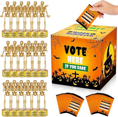 Halloween Costume Contest Party Bundle with 1 Ballot Box and 82 Voting Cards for Kids Adults in Saudi Arabia