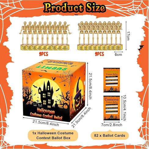 Halloween Costume Contest Party Bundle with 1 Ballot Box and 82 Voting Cards for Kids Adults in Saudi Arabia